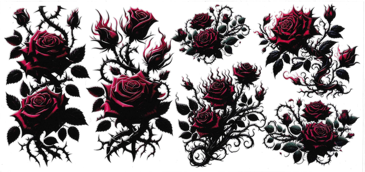BLACK THOURN SMALL RED ROSES