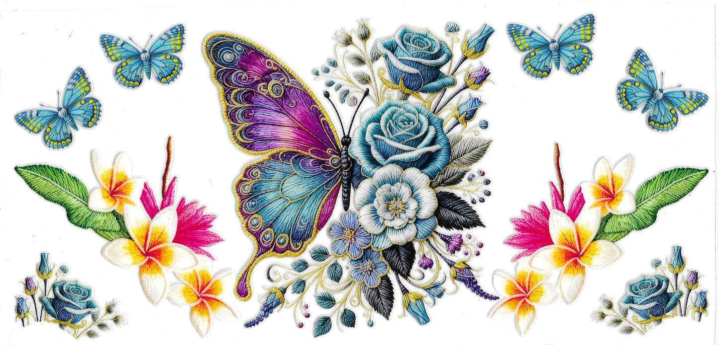 BLUE FLOWER BUTTERFLIES