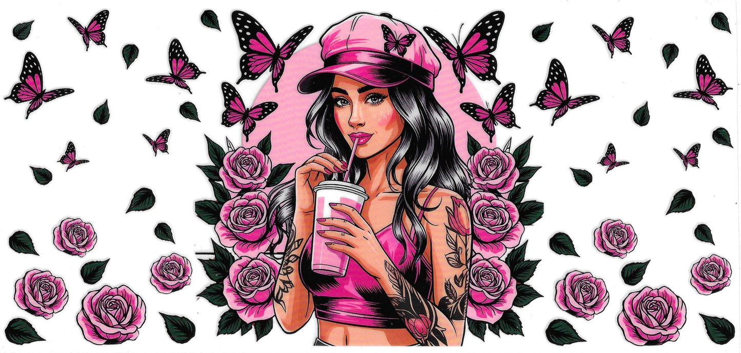 Butterfly & Roses