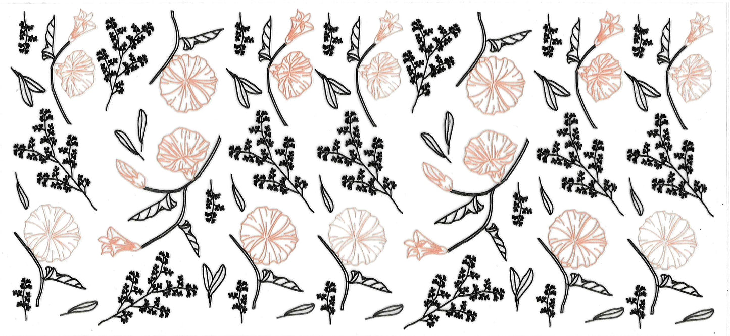 DOODLE PEACH FLOWERS