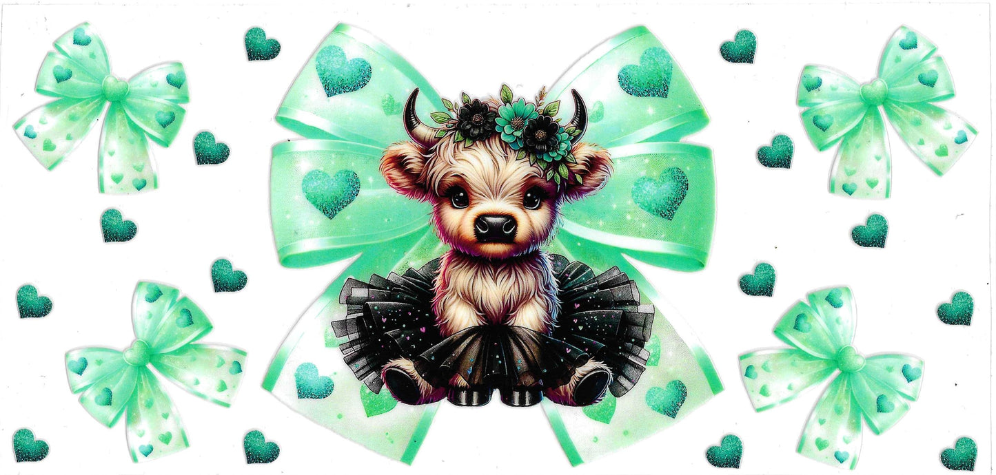 MINT GREEN BOW COW
