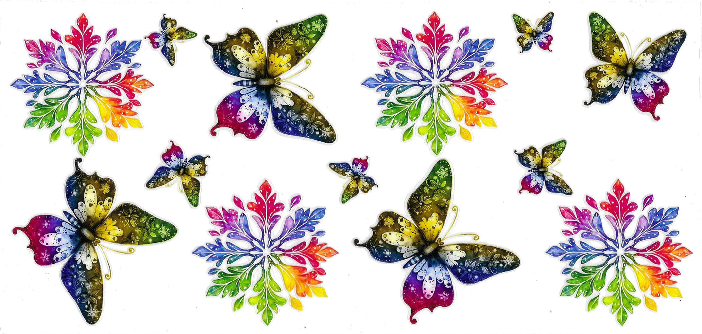 RAINBOW SNOWFLAKE BUTTERFLIES