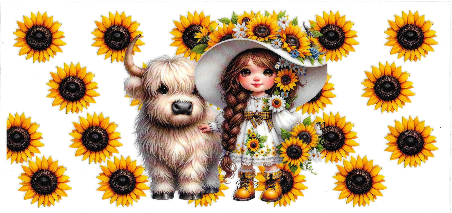 SUNFLOWER GIRL COW