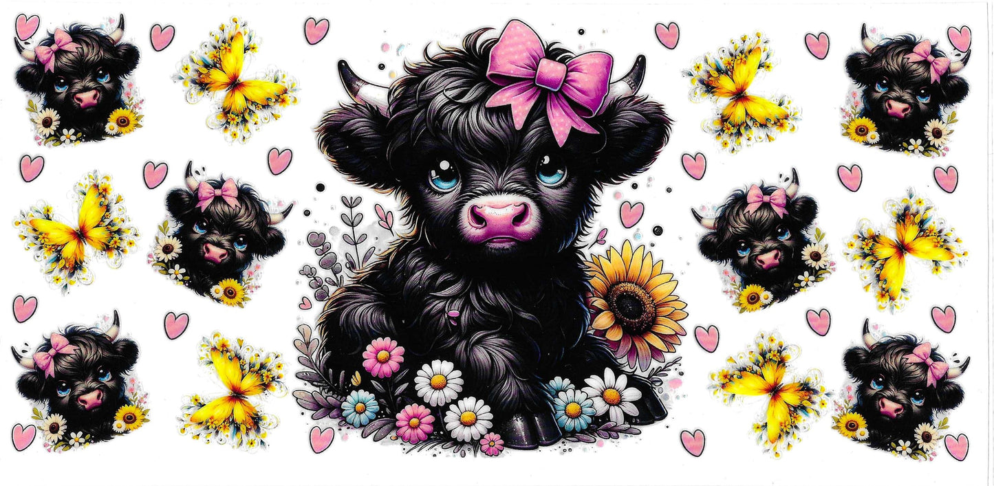 PINK BOW BLACK COW