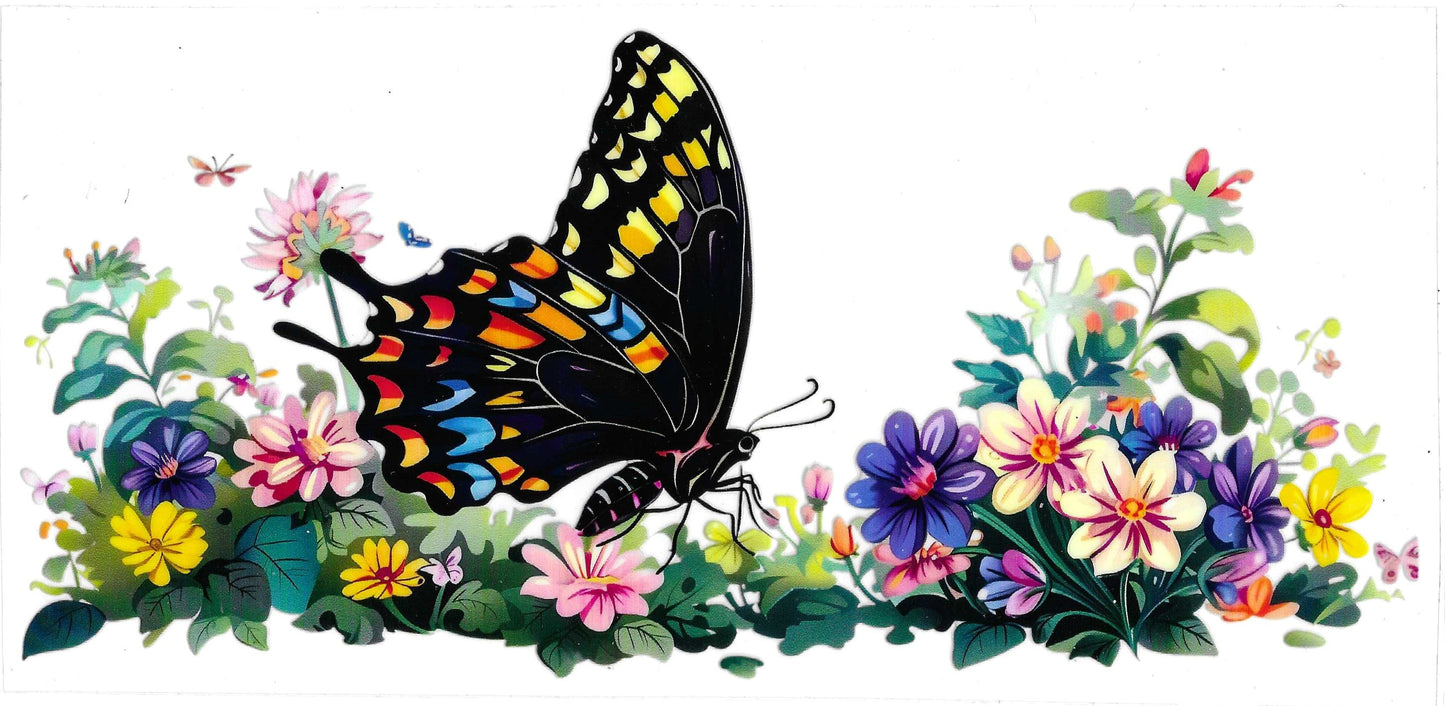 BLACK ORANGE YELLOW BUTTERFLY