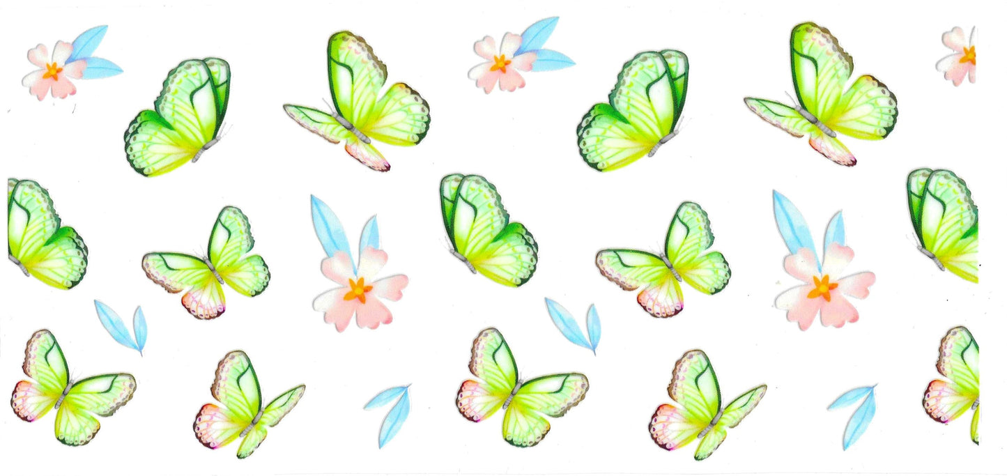GREEN BLUTTERFLIES FLOWERS