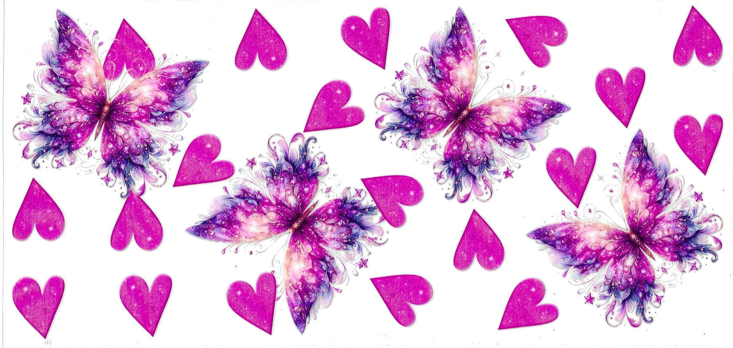 PURPLE BUTTERFLIES HEARTS