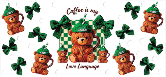 S Bear Green Bows