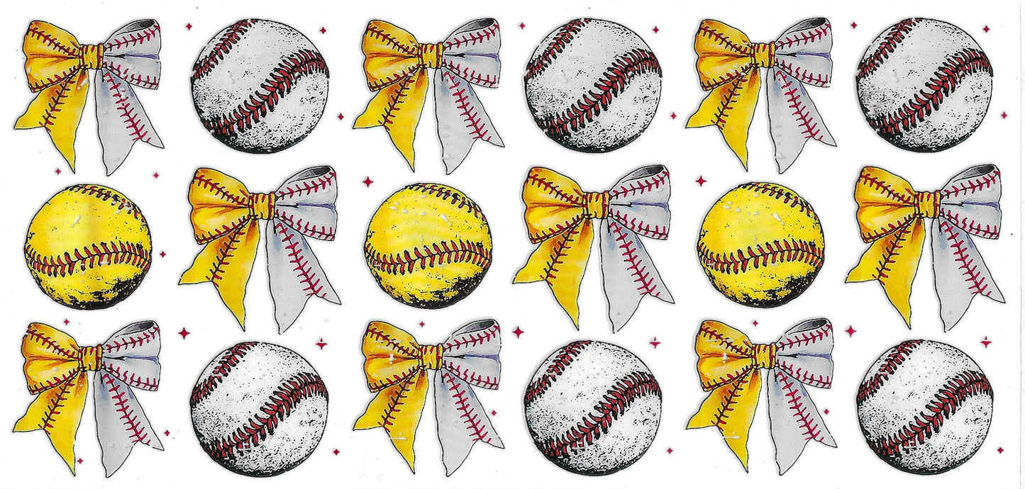 SOFTBALL BASEBALLS BOWS