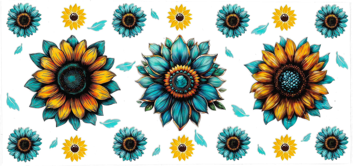 TEAL SUNFLOWERS